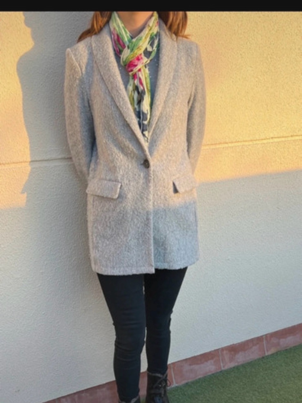 Women's Light Gray Single-Button size S blazer